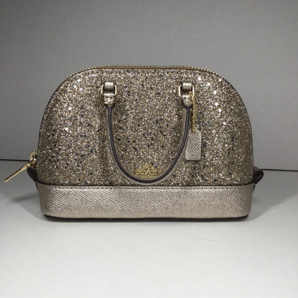 Coach Glitter Champagne Micro Mini Sierra Satchel